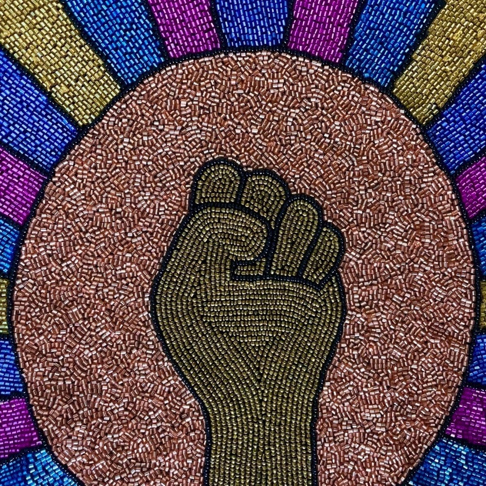 Colorful Solidarity Hand Beaded Fringe Cape - Picture 3 of 4